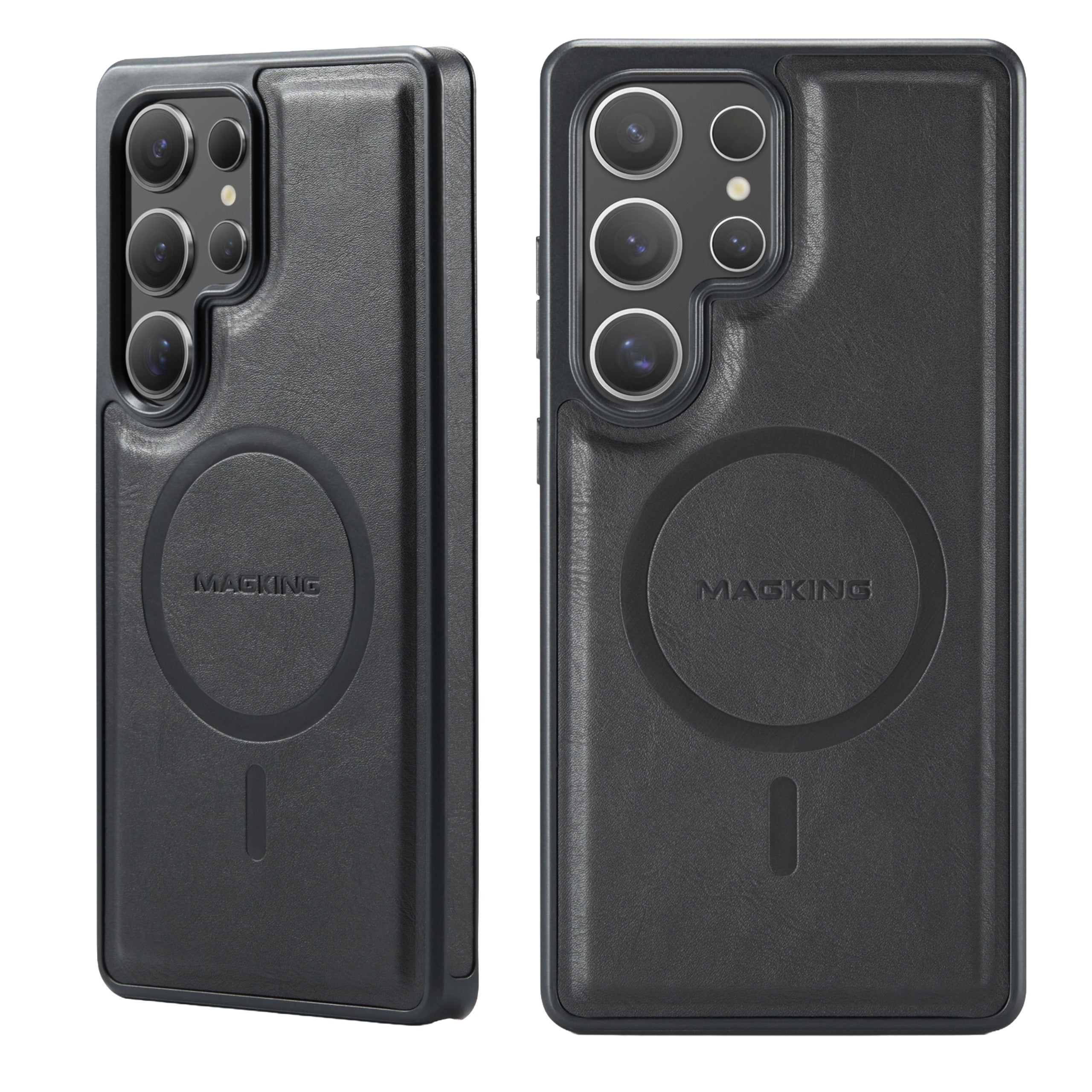 Samsung Galaxy S25 Ultra Case Magnetic Protective Leather Phone Case, Compatible with Magnetic Wireless Charging