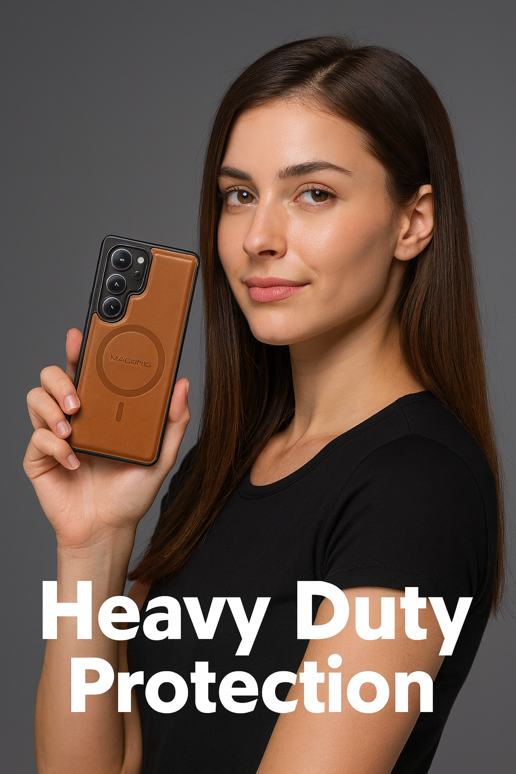 Samsung Galaxy S25 Ultra Case Magnetic Protective Leather Phone Case, Compatible with Magnetic Wireless Charging