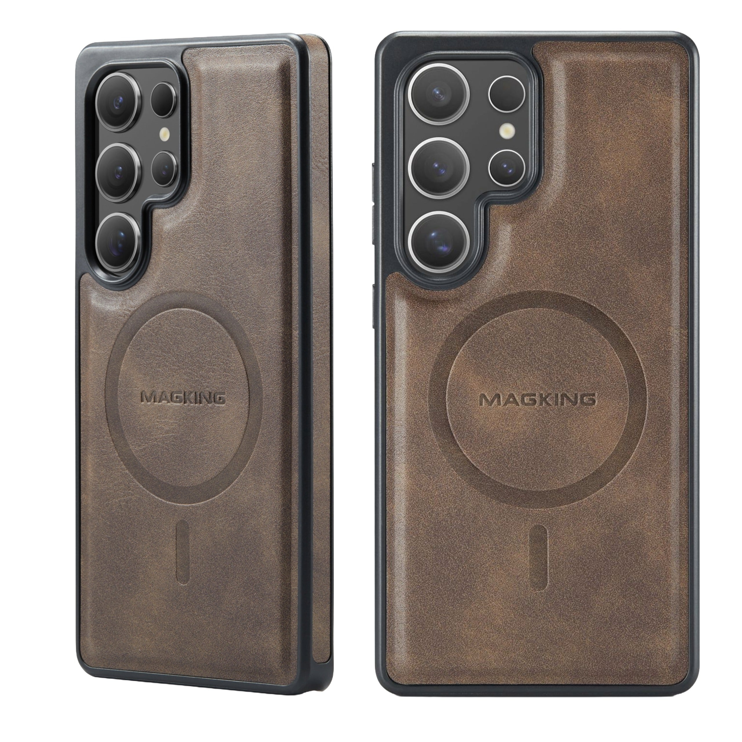 Samsung Galaxy S25 Ultra Case Magnetic Protective Leather Phone Case, Compatible with Magnetic Wireless Charging