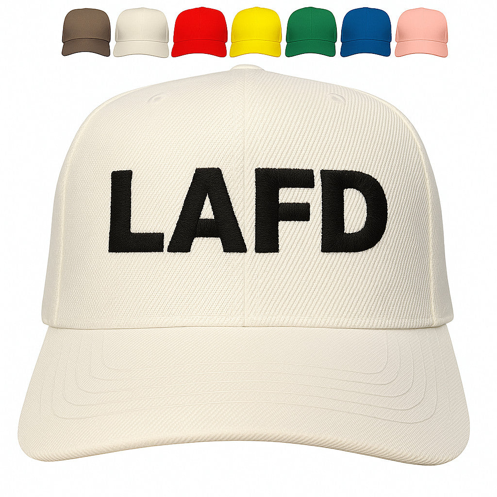 LAFD Los Angeles Fire Department embroidery hats red and white firefighter baseball caps