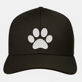 Black baseball hat with white thread dog paw design custom embroidered pet lover cap for men and women casual dog mom and dog dad gift