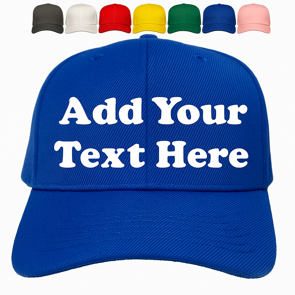 Blue baseball hat custom embroidered text personalized cap choose thread color adjustable unisex hat for casual wear and gifts