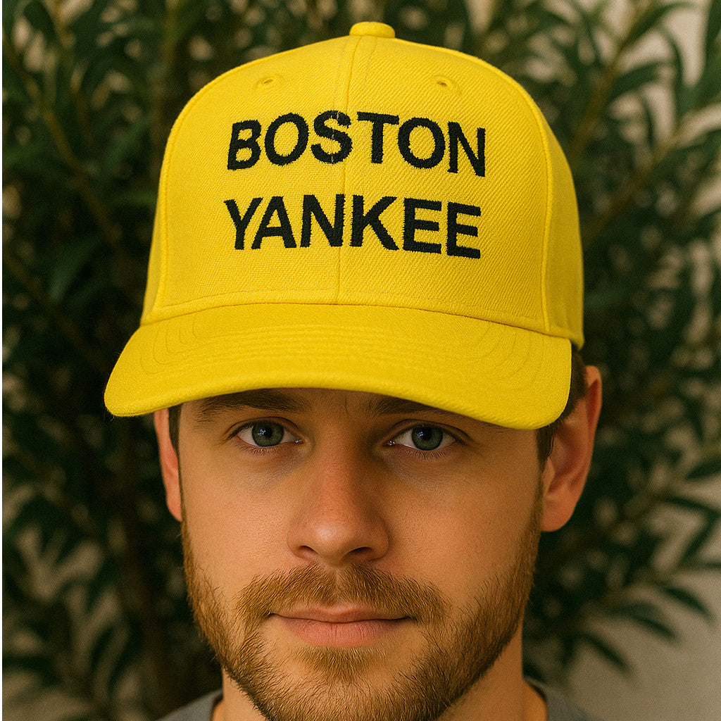 Yellow baseball hat with custom embroidered text personalized adjustable cap choose thread color unique gift for everyday casual style