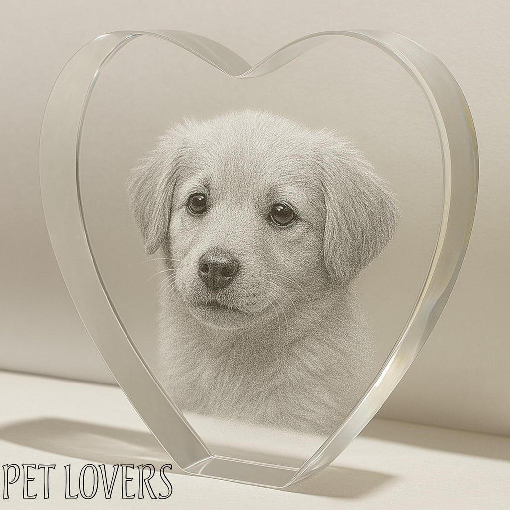 Custom 3D heart crystal photo with LED light base romantic anniversary mothers day fathers day valentines day christmas memorial gift