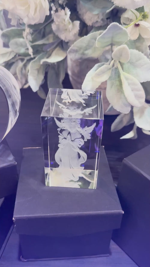 Custom 3D crystal cube photo with LED light base anniversary mothers day fathers day valentines day christmas memorial best gift picture idea