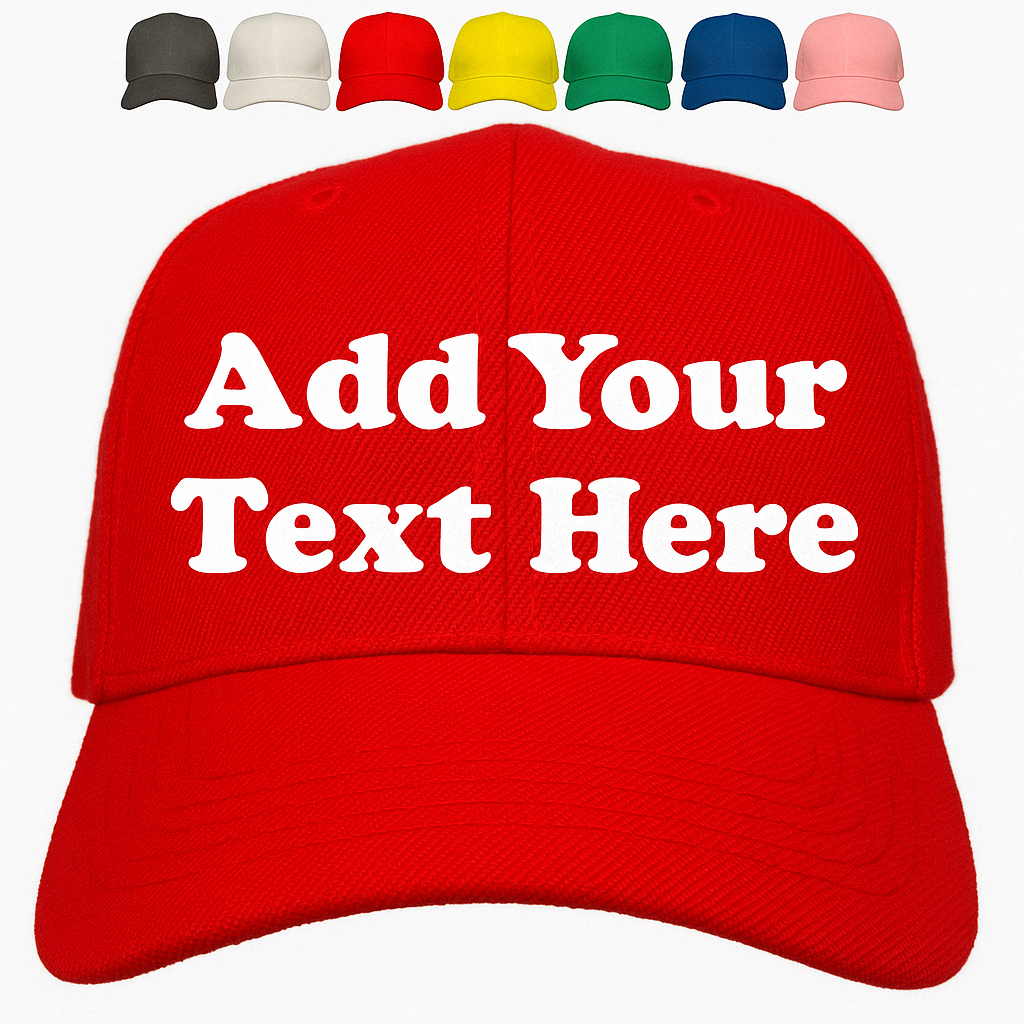 Red baseball hat custom embroidered text personalized cap choose thread color adjustable unisex gift for everyday outfits