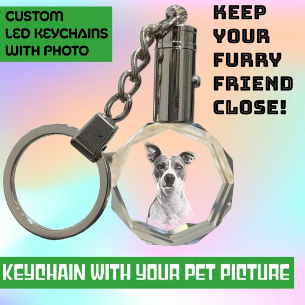 Personalized Crystal LED Keychains, Great Customized Gift With Your Own 2D Photo - Image 3