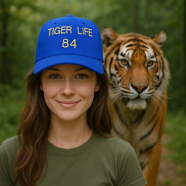 Blue embroidered ball cap for men or women