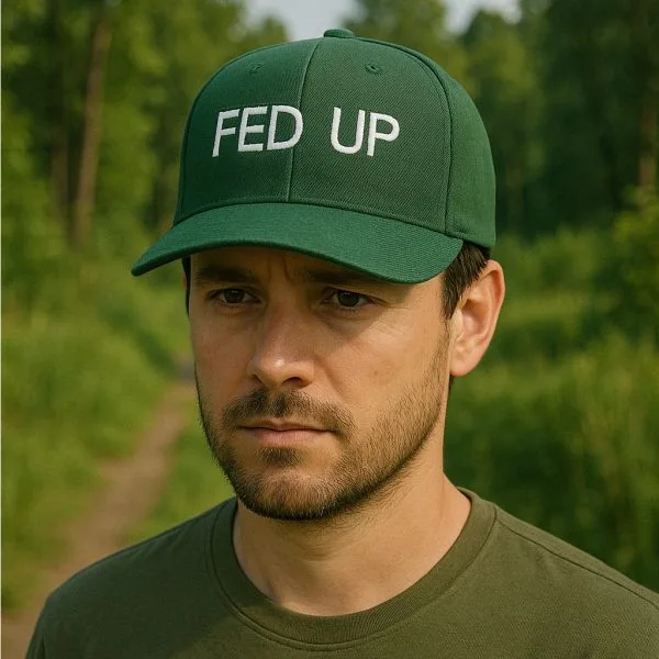 Green custom baseball cap with embroidery