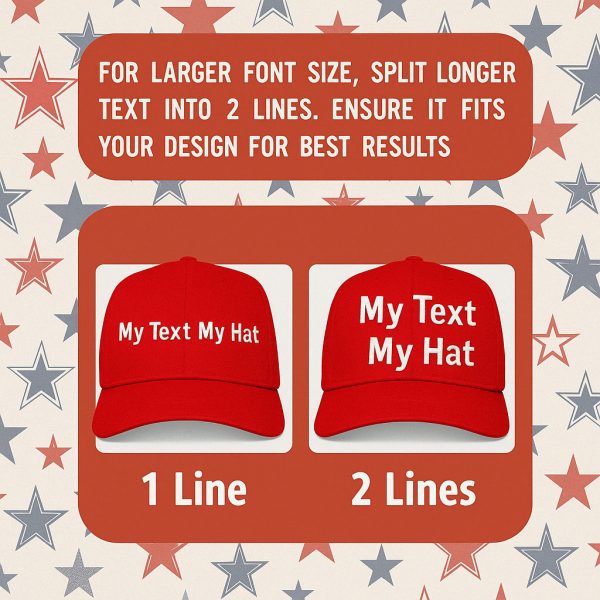 Red customized hat with embroidered quote for mother