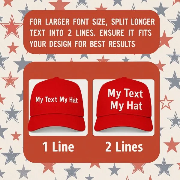 Red customized hat with embroidered quote for mother