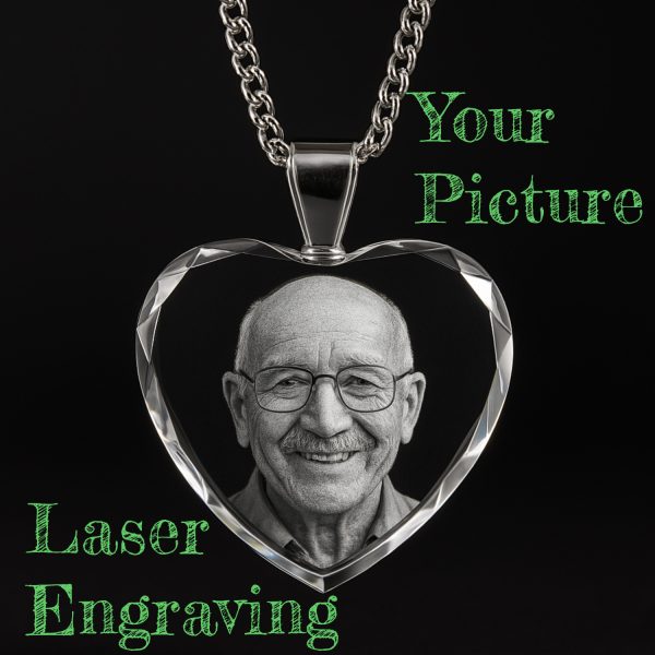 Personalized Crystal Photo Necklace with Your Own Picture Gift for Him, Her, Mom, or Dad