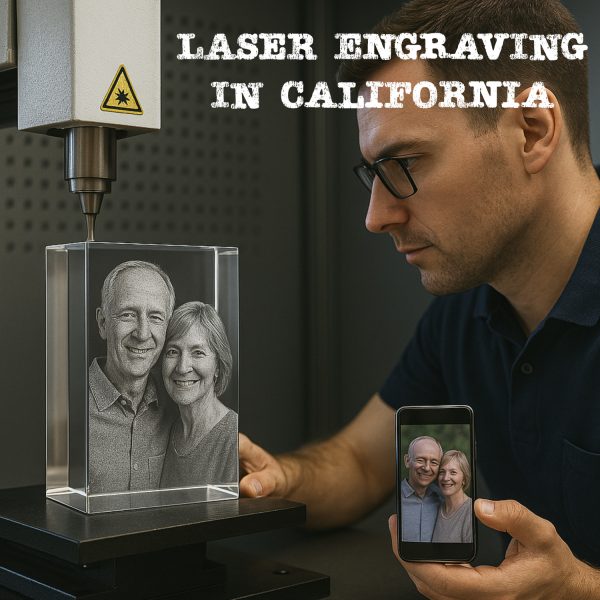 Custom Glass Crystal Picture Frame Block – Larger 3D Laser Etched Image for Maximum Impact