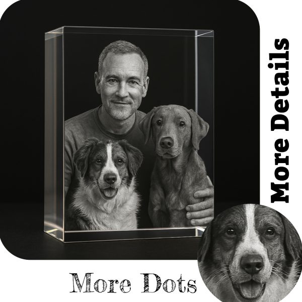Personalized 3D Crystal Photo Block Custom Laser Etched Gift for Her or Him